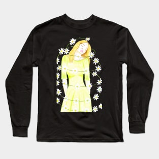 Dancing in the Daisies- Light Green Long Sleeve T-Shirt